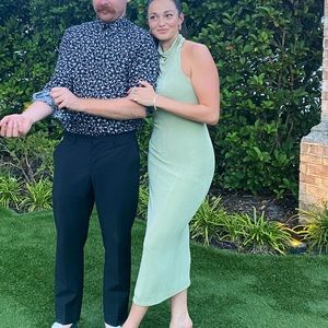 House of Harlow 160 x Nicole Richie Sable Midi Dress in Sage Green